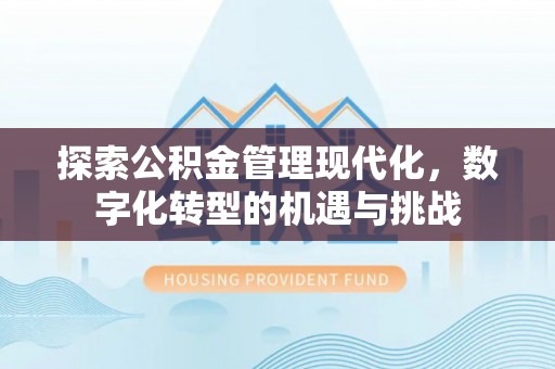 汨罗探索公积金管理现代化，数字化转型的机遇与挑战